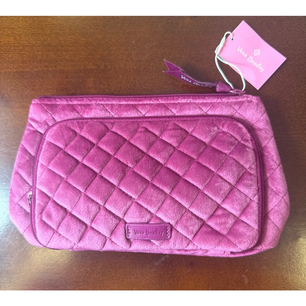 Women's Vera Bradley Pink Quilted Cosmetic Bag One Size - Picture 2 of 8